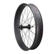 ICAN 26er Carbon Fat Bike Wheelset 90mm Clincher Tubeless Ready Powerway Hubs M74 Front 15x150mm Rear 12x190/197mm without Logos