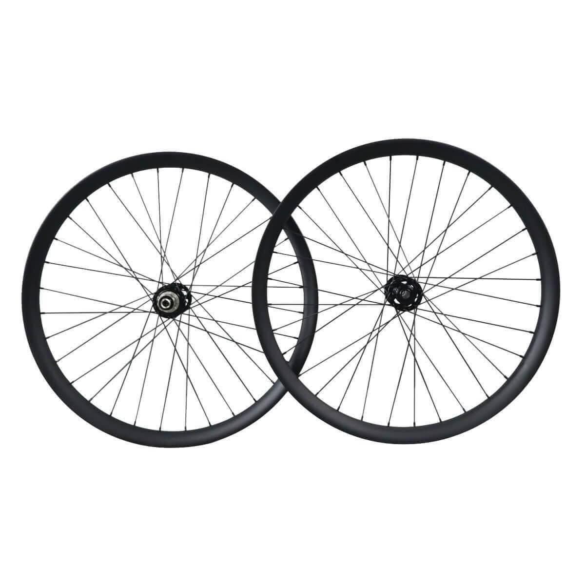 ICAN 27.5er 50mm leveä hiilirasva polkupyörän pyöräsarja Clincher Tubeless Ready -moottorikeskittimet M74 edessä 15x150mm takana 12x190 / 197mm