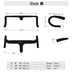 ICAN integrated handlebar Blade-R HB25 road bike handlebar