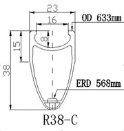 ICAN 38 mm velggeometrie voor draadbanden