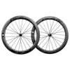 ICAN Road Disc Wheelset 55mm Clincher Tubeless Ready 25mm Wide Novatec 411412SB hubs and Sapim CX Leader Round Spokes
