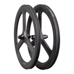 ICAN Carbon 20 Zoll 3-Speichen-Radsatz für BMX-Fahrrad / Faltrad / Rennrad Clincher Tubeless Ready